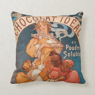 French Chocolate Vintage Advertisement Cushion