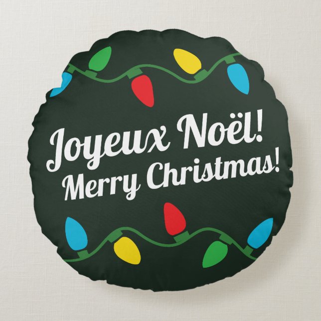 French Christmas Round Cushion (Front)