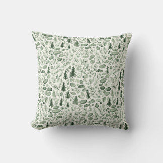 French Christmas Tree Florest Toile Green Cushion
