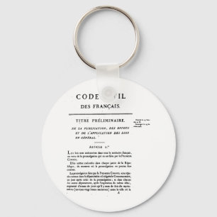French Civil Code Keychain. Key Ring