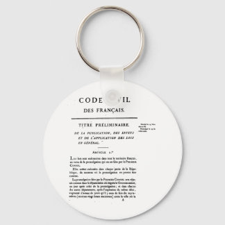 French Civil Code Keychain. Key Ring