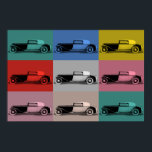 French classic car pop art poster<br><div class="desc">Digital art,  inspired by an advertisement for a French classic sports automobile.</div>