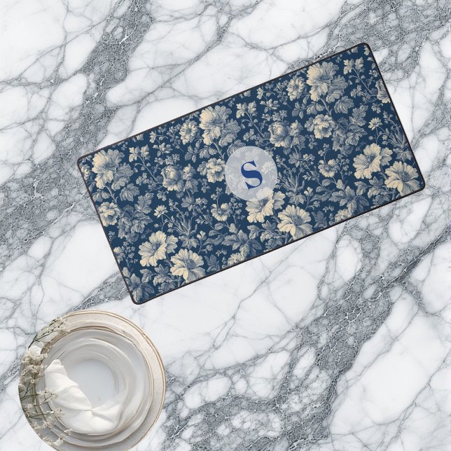 French Classic Toile Vintage Traditions Monogram  Desk Mat (French Classic Toile Vintage Traditions Monogram Desk Mat)