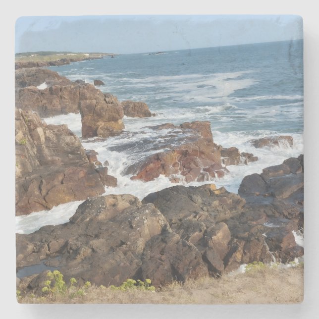 French coastline in Vendée Stone Coaster (Front)