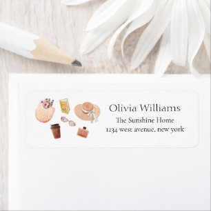 French Coffee Picnic Baby shower Return Address Label