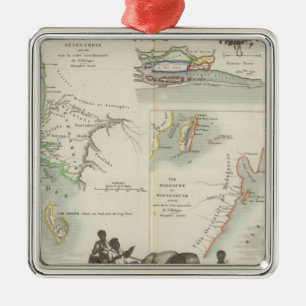 French Colonies in Africa Metal Tree Decoration