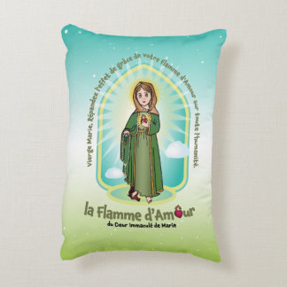 French Color Bg Kids FOL Mary Icon + Unity Prayer  Decorative Cushion