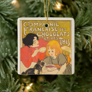 French Company of Chocolates and Teas, Art Nouveau Ceramic Ornament