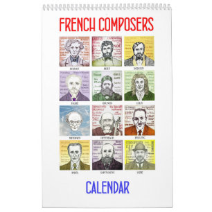 French Composers - Wall Calendar