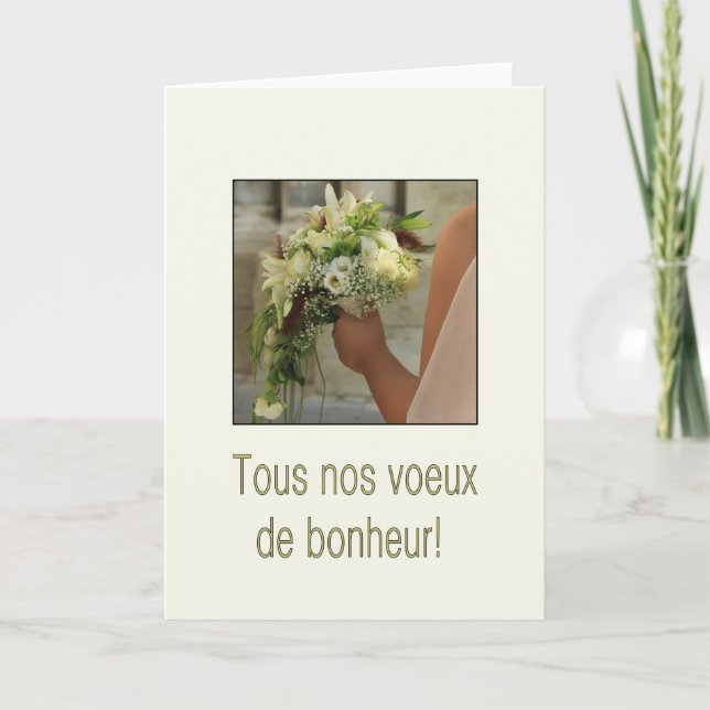 french congratulations on wedding day card (Front)