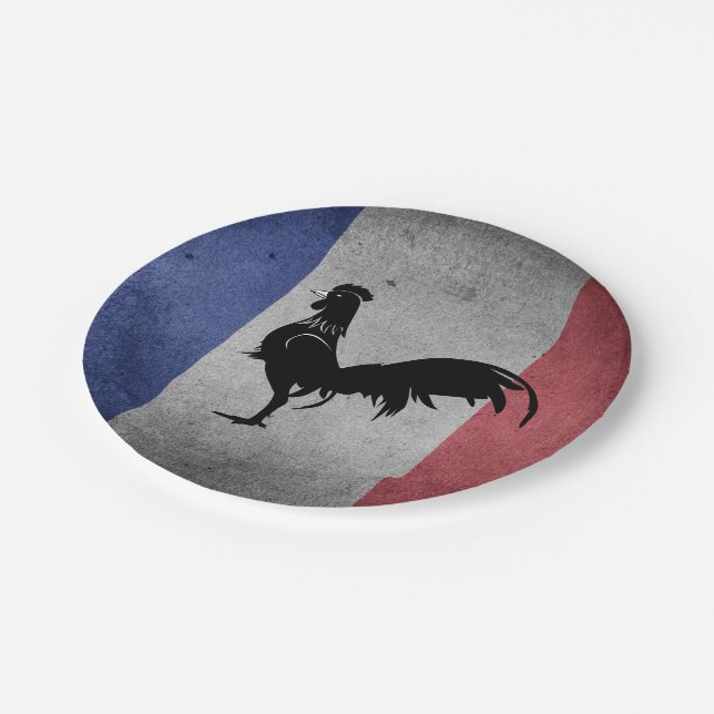 French coq paper plate (Angled)