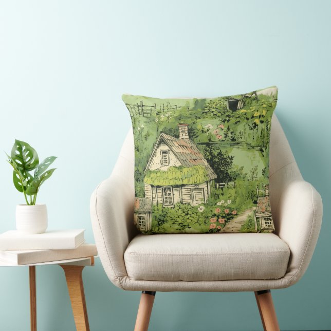 French Cottage Green Oasis Cushion (Chair)