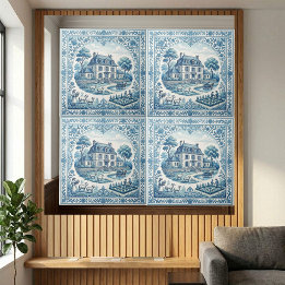 French Cottage Luxury Floral Frame Country Living Ceramic Tile