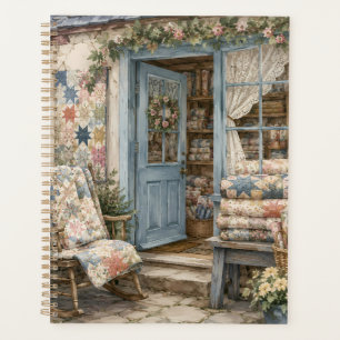 French Cottagecore Quilt Shop Watercolor Planner