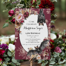 French Country Bat Birthday Invitation 