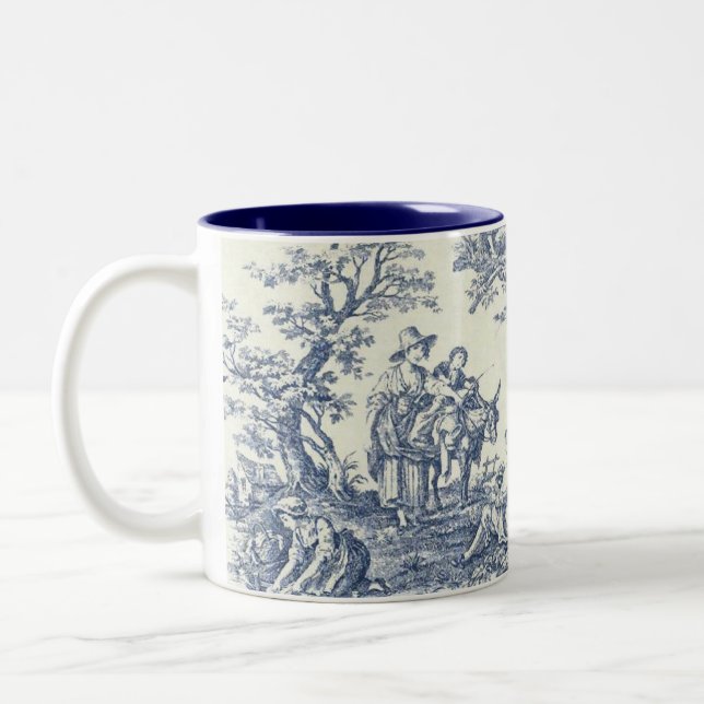 French Country Blue Pattern Mug (Left)