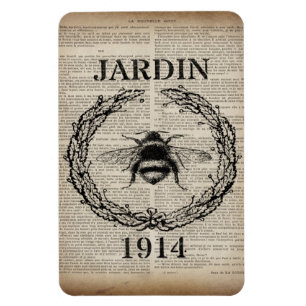 french country botanical vintage queen bee magnet