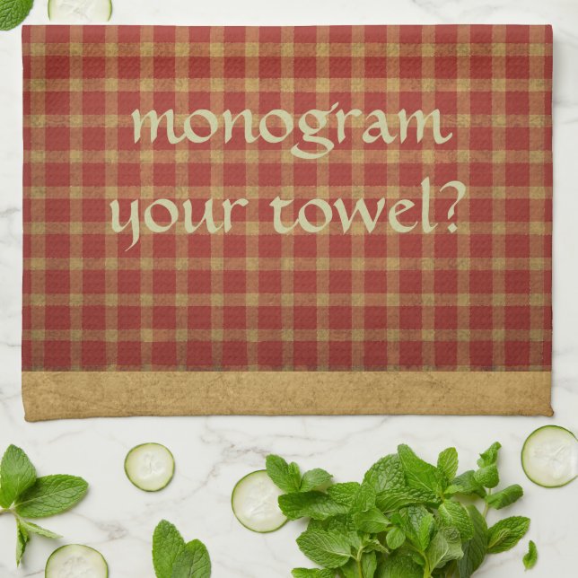 French Country Brick Mustard American MoJo Kitchen Tea Towel (Folded)