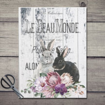 French Country Bunnies Floral craft