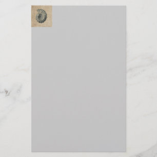french country burlap beach coastal chic seashell stationery