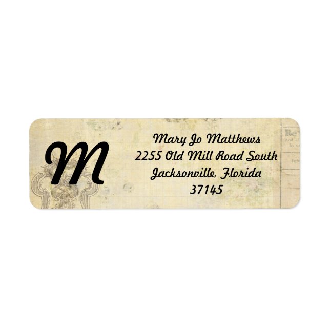 French Country Chair Return Address Label (Front)
