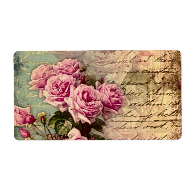 French country chic,shabby chic, pink roses, flora (Front)