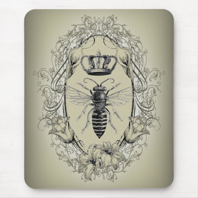 french country chic victorian crown queen bee mouse pad (Front)
