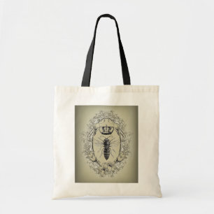 french country chic victorian crown queen bee tote bag