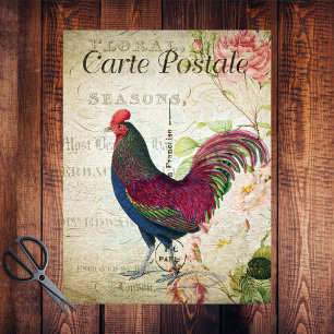 French Country Colourful Rooster  Tissue Paper