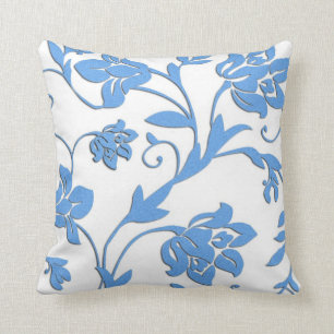 French Country Cornflower Blue Pattern MoJo Pillow