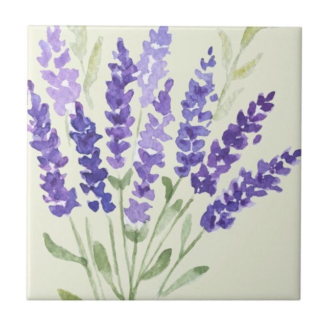 French Country Decor Lavender  Ceramic Tile (Front)