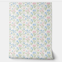 French country delicate flowers wallpaper