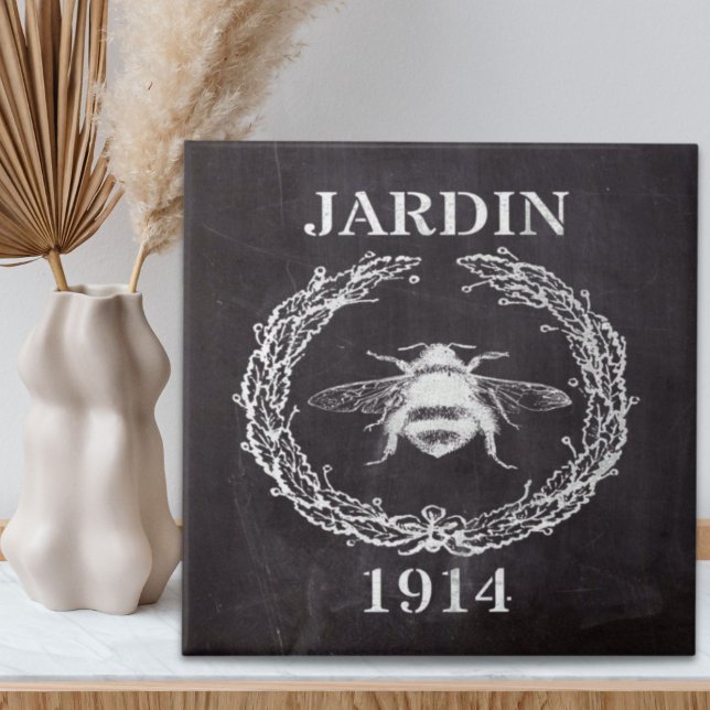 french country farmhosue chalkboard vintage bee ceramic tile (french country farmhosue chalkboard vintage bee ceramic tile)