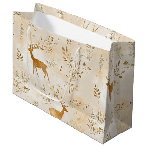 French Country Fawn Pattern Large Gift Bag