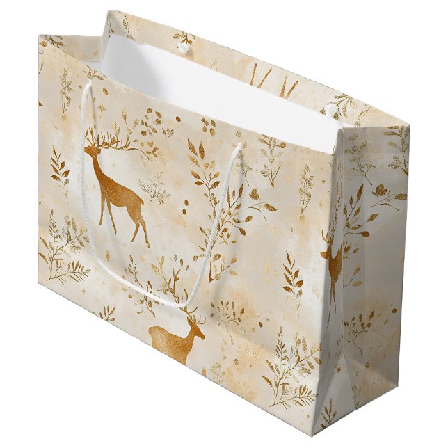 French Country Fawn Pattern Large Gift Bag (Front Angled)