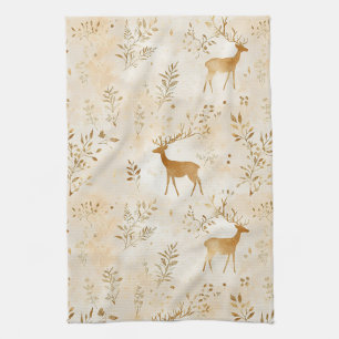 French Country Fawn Pattern Tea Towel