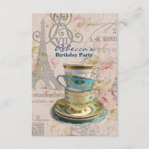 french country garden birthday tea party invitation