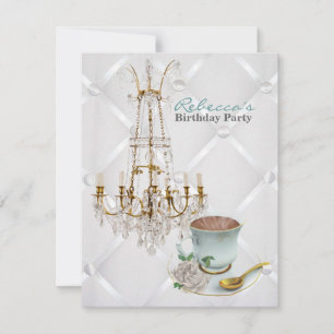 french country garden birthday tea party invitation