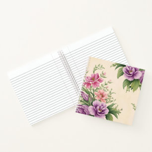 French Country Garden Lavender & Rose Blooms Notebook