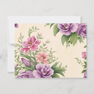 French Country Garden Lavender & Rose Blooms Postcard
