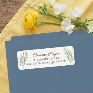 French Country Garden Olive Branch Return Address Label