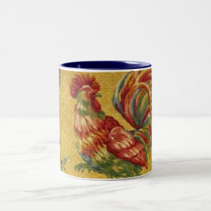French Country Gold Rooster 2 Tone Coffee Mug