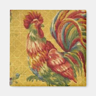 French Country Gold Rooster Fridge Magnet