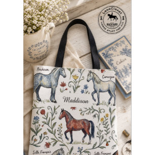 French Country Horse School Tote Bag