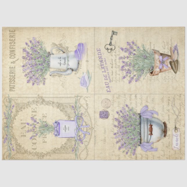 French Country Lavender Decoupage Tissue Paper (Front)