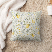 French Country Lemon and Wildflowers Pattern