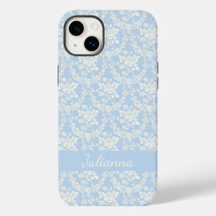 French Country Light Blue Floral Personalised Case-Mate iPhone 14 Plus Case