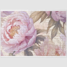French Country Lilac Peonies Decoupage Paper