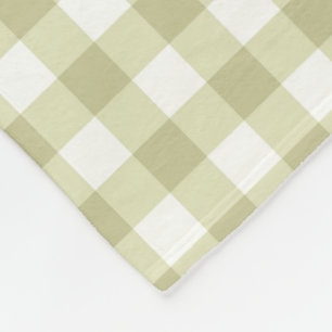 French Country Meadow Gingham - sage green plaid. Fleece Blanket