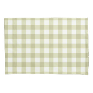 French Country Meadow Gingham - sage green plaid. Pillowcase